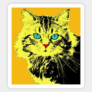 CAT POP ART - ORANGE Sticker